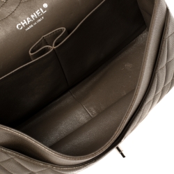 Pre Owned Chanel Coffee Brown Quilted Caviar Leather Jumbo Classic Double Flap Bag