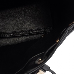Pre Owned Chanel Black Quilted Caviar Leather Filigree Backpack