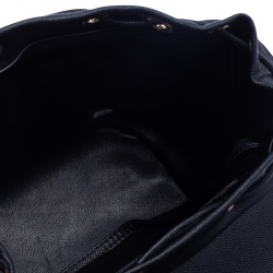 Pre Owned Chanel Black Quilted Caviar Leather Filigree Backpack