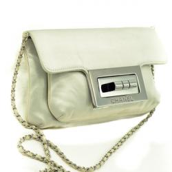 Pre Owned Chanel Evening bag in Duchess Satin and Ruthenium hardware