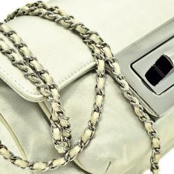 Pre Owned Chanel Evening bag in Duchess Satin and Ruthenium hardware