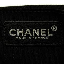 Pre Owned Chanel White Fabric Flap Bag