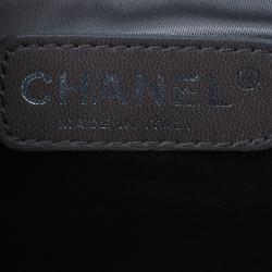Pre Owned Chanel Silver Leather Ice Cube Limited Edition Flap Bag