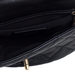 Pre Owned Chanel Black Quilted Leather Envelop Flap Waist Bag