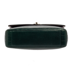 مملوكة مسبقًا Chanel Green Leather Reversed Chevron Flap Bag