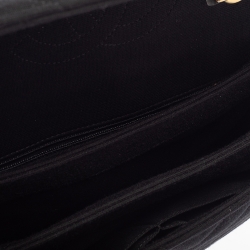 Pre Owned Chanel Black Chevron Jersey Small Trendy CC Flap Top Handle Bag