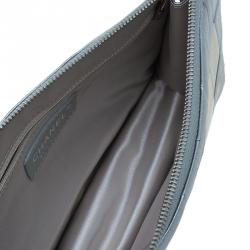 Pre Owned Chanel Silver Multicolor Square Quilted Wristlet Clutch