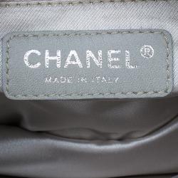 Pre Owned Chanel Silver Multicolor Square Quilted Wristlet Clutch