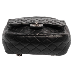 Pre Owned Chanel Black Quilted Leather Large Seoul Backpack