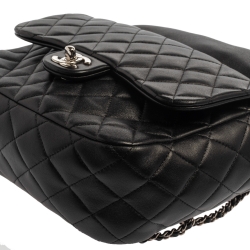Pre Owned Chanel Black Quilted Leather Large Seoul Backpack