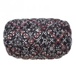 Pre Owned Chanel Black Nylon Printed CC Bubble Cruise Collection Boston Bag