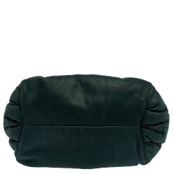 Pre Owned Chanel Dark Green Leather Midnight Stones Clutch