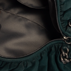 Pre Owned Chanel Dark Green Leather Midnight Stones Clutch