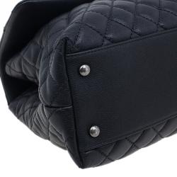 Pre Owned Chanel Black Calfskin Coco Handle Flap Bag