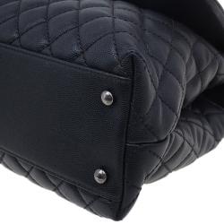 Pre Owned Chanel Black Calfskin Coco Handle Flap Bag