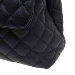 Pre Owned Chanel Black Calfskin Coco Handle Flap Bag