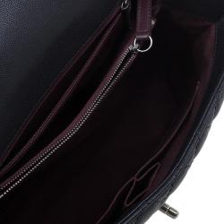 Pre Owned Chanel Black Calfskin Coco Handle Flap Bag