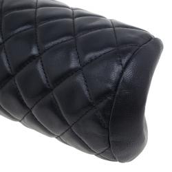 Pre Owned حقيبة شانيل تايم ليس جلد أسود مبطن