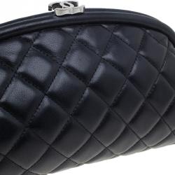 Pre Owned حقيبة شانيل تايم ليس جلد أسود مبطن