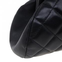 Pre Owned حقيبة شانيل تايم ليس جلد أسود مبطن