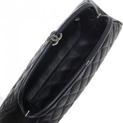 Pre Owned حقيبة شانيل تايم ليس جلد أسود مبطن