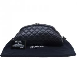 Pre Owned حقيبة شانيل تايم ليس جلد أسود مبطن