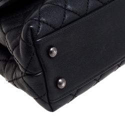 Pre Owned Chanel Black Caviar Leather Mini Coco Top Handle Bag