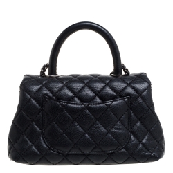 Pre Owned Chanel Black Caviar Leather Mini Coco Top Handle Bag