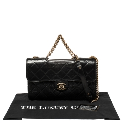Pre Owned Chanel Black Quilted Leather Large Perfect Edge Flap Bag