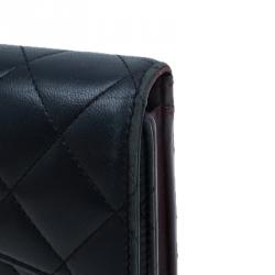 Chanel Black Quilted Lambskin Flap Wallet