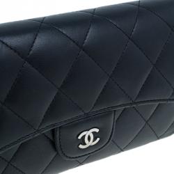 Chanel Black Quilted Lambskin Flap Wallet