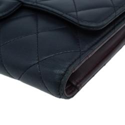 Chanel Black Quilted Lambskin Flap Wallet