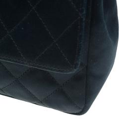 Pre Owned Chanel Black Quilted Satin Vintage Mini Flap Bag 