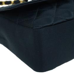 Pre Owned Chanel Black Quilted Satin Vintage Mini Flap Bag 