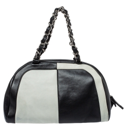 Pre Owned Chanel Bicolor Leather CC Bowling Bag
