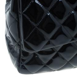 مملوكة مسبقًا Chanel Black Quilted Patent Leather Maxi Classic Single Flap Bag
