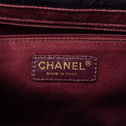 Pre Owned Chanel Grey Quilted Caviar Leather`Chain Top Handle Bag