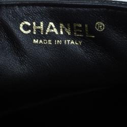Pre Owned Chanel Black Caviar Leather East West Flap Bag