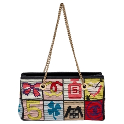 مملوكة مسبقًا Chanel Multicolor Crochet Tweed "Lucky Charms" Patchwork Pochette