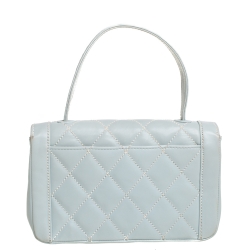 Pre Owned Chanel Minty Green Wild Stitch Leather Small Flap Top Handle Bag