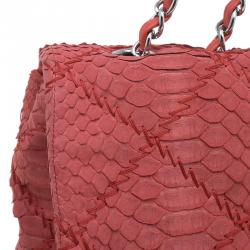 Chanel Red Python Leather East/West Classic Flap Bag