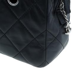Pre Owned Chanel Black Quilted Leather Large Camera Case Bag