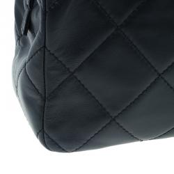 Pre Owned Chanel Black Quilted Leather Large Camera Case Bag