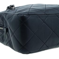 Pre Owned Chanel Black Quilted Leather Large Camera Case Bag