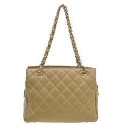 مملوكة مسبقًا Chanel Beige Quilted Caviar Leather Petite Timeless Shopper Tote