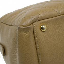 مملوكة مسبقًا Chanel Beige Quilted Caviar Leather Petite Timeless Shopper Tote