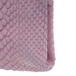 Pre Owned حقيبة كلتش شانيل جلد ثعبان وردي