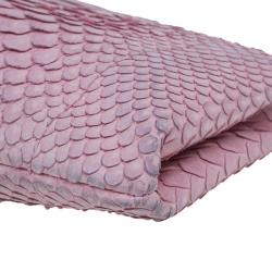 Pre Owned حقيبة كلتش شانيل جلد ثعبان وردي