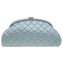 مملوكة مسبقًا Chanel Grey Quilted Leather Timeless Clutch