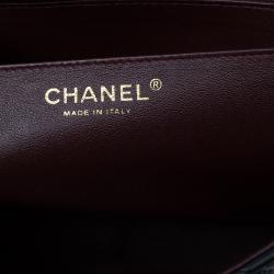 Pre Owned حقيبة يد شانيل جامبو سنغل بغطاء جلد عجل مبطن سوداء 